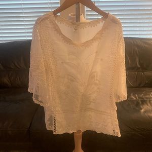 Off white lace blouse size L